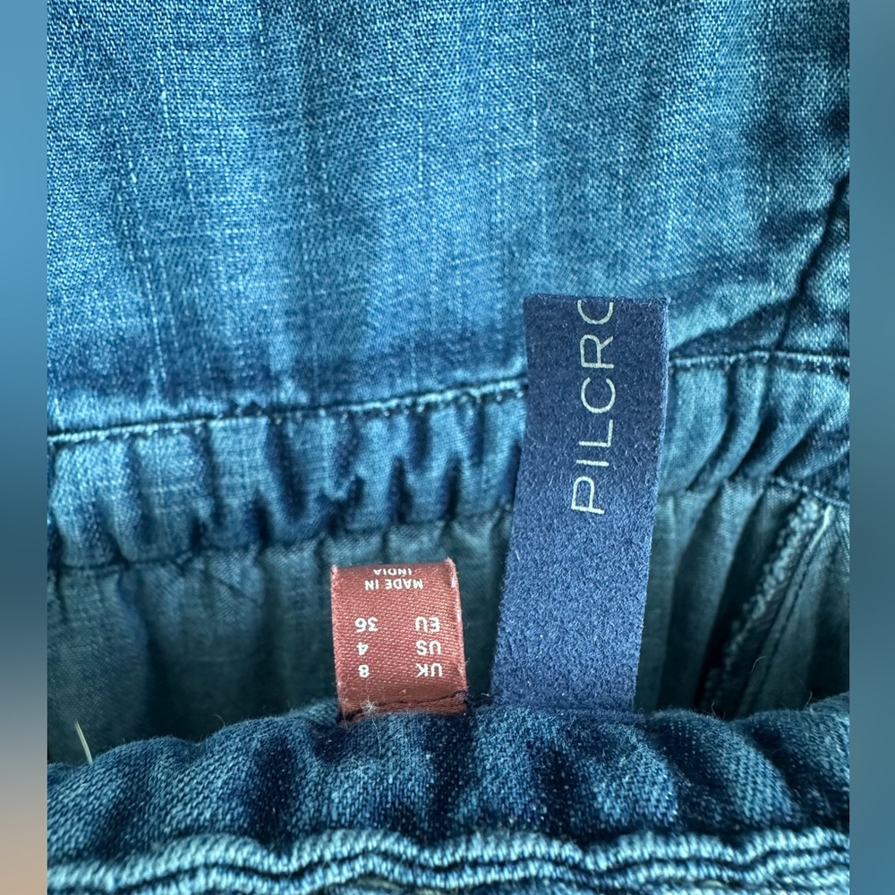 Pilcro Blue Braided-Trim Denim Midi Dress - Picture 6 of 6